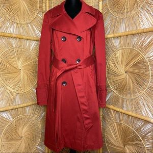 The Limited WINE Red Top Coat Double Breasted w/ Belt, Button Closure Sz M